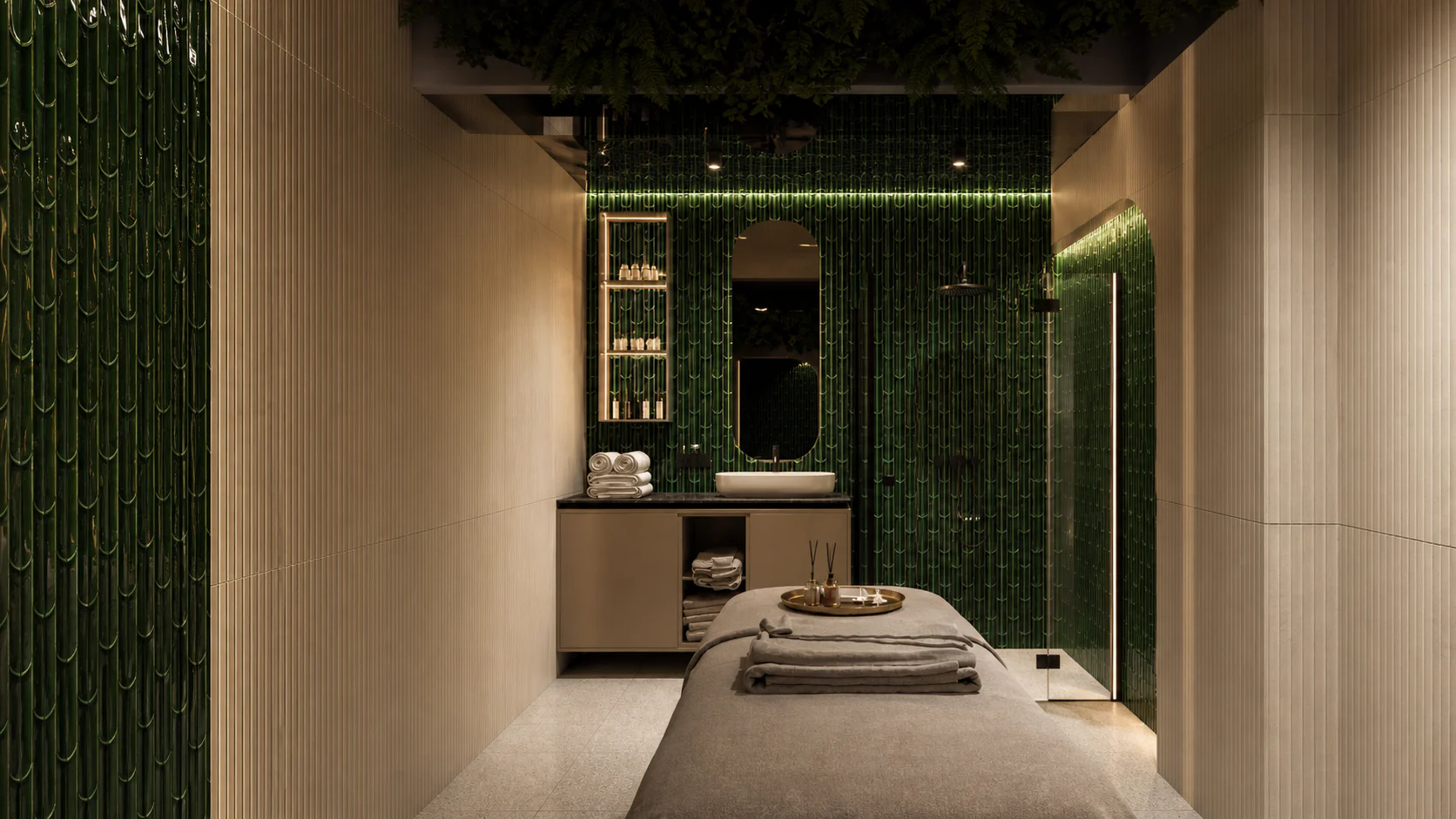 Wizualizacja gabinetu masażu w strefie wellness Aparthotel Natura Resort